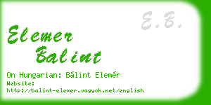elemer balint business card